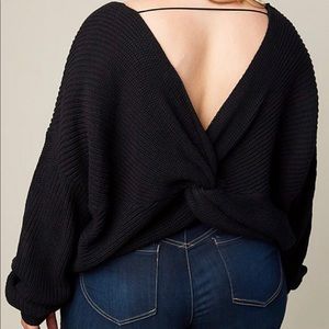 Knot Back Sweater in Black